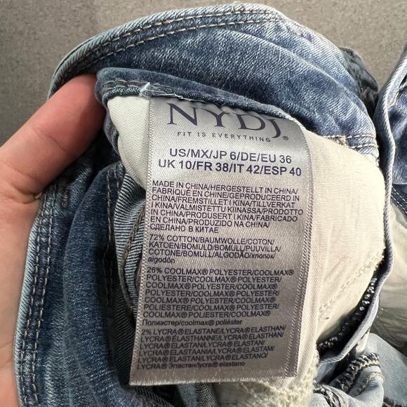 NYDJ Cool Embrace Wide Leg Denim Crop Jeans Fantasy, Reg 6 - Picture 12 of 12